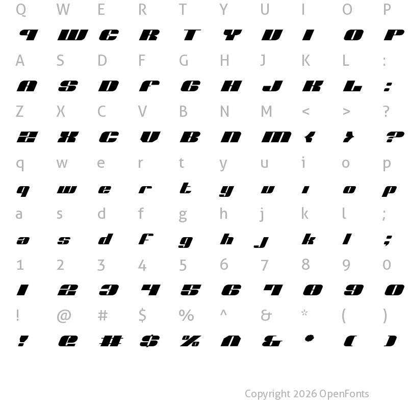 Character Map of Nolo Contendre ExpItal ExpItal