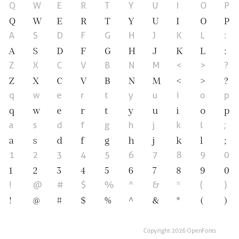 Character Map of Nomada Didone Thin