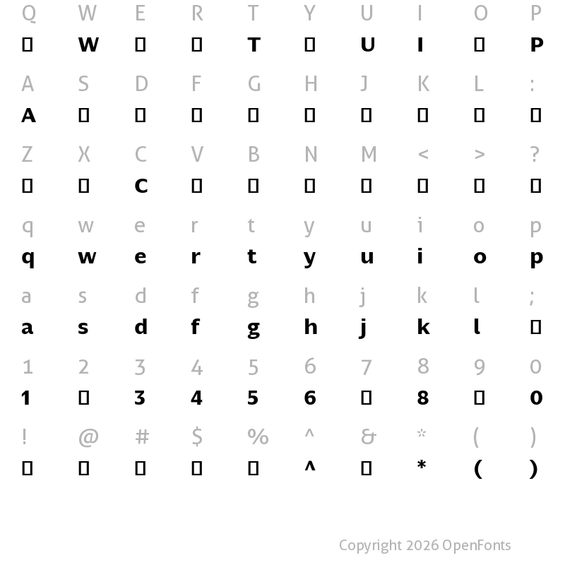 Character Map of NomadaSans-Bold ?