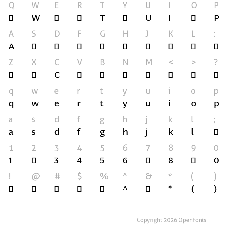 Character Map of NomadaSans-Medium ?
