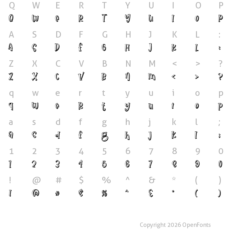 Character Map of Nona Manis Shadow Shadow