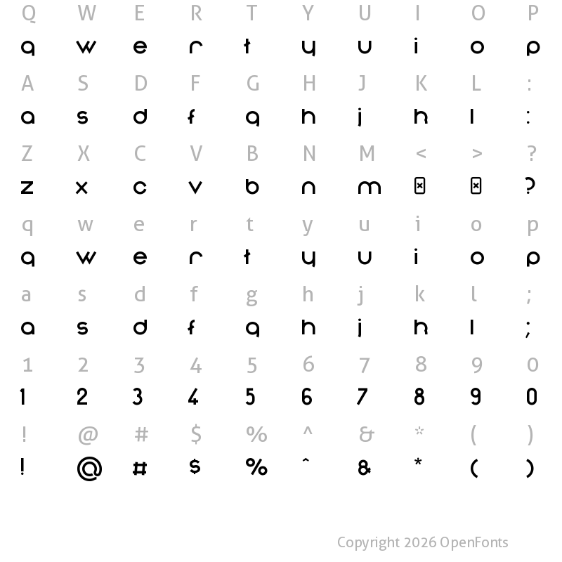 Character Map of Nonchalance Bold