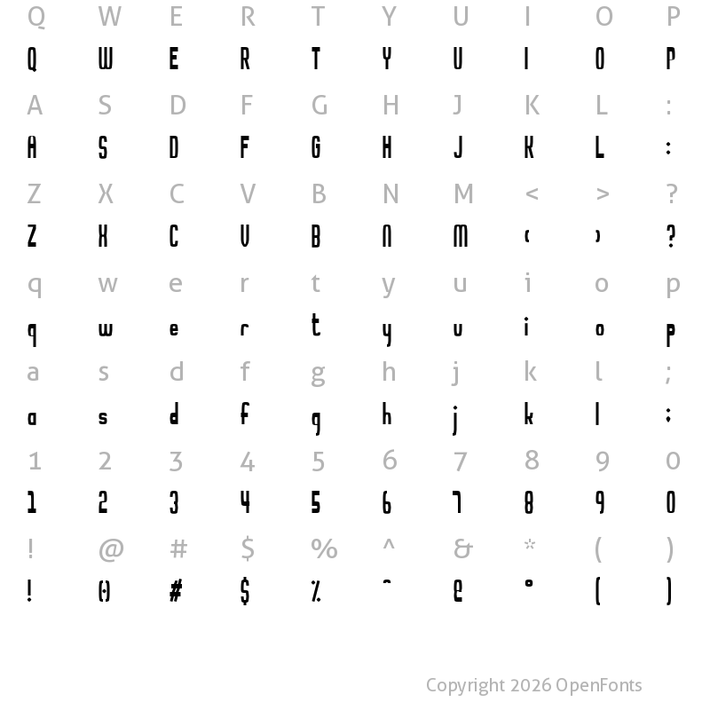 Character Map of Noodletee Regular