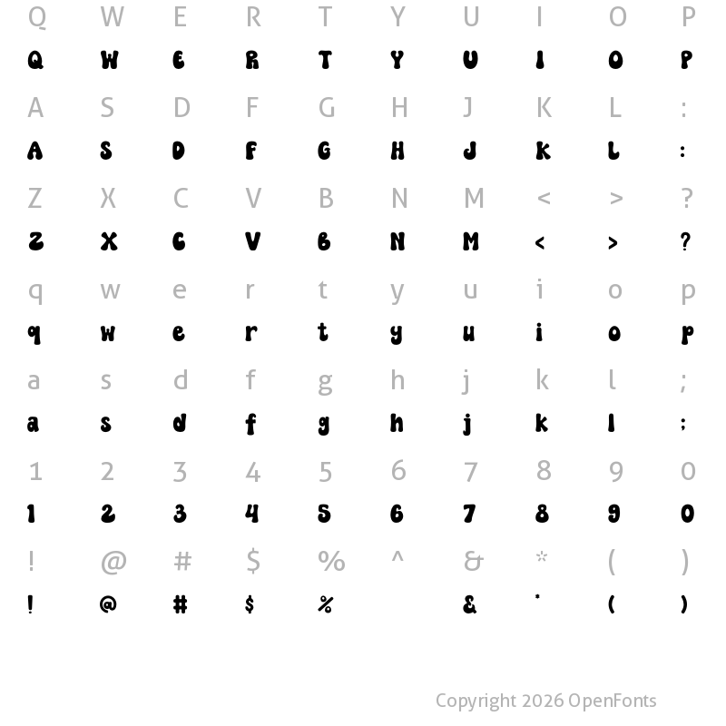 Character Map of NOPELIA MOMENT Regular