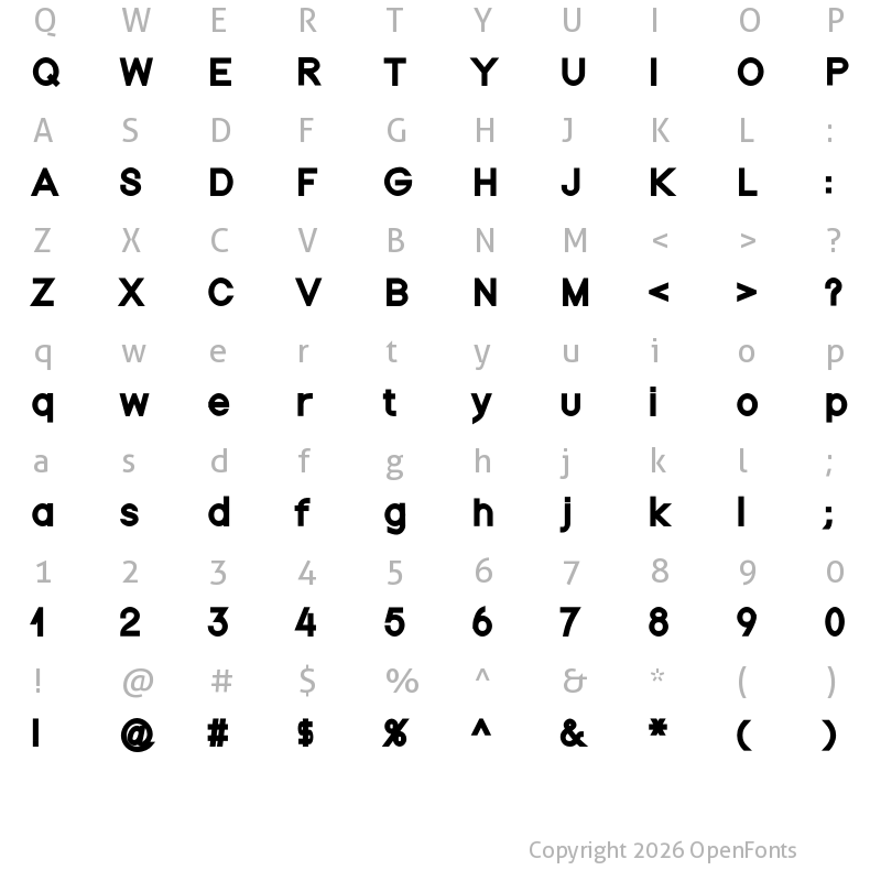 Character Map of Nordica Black