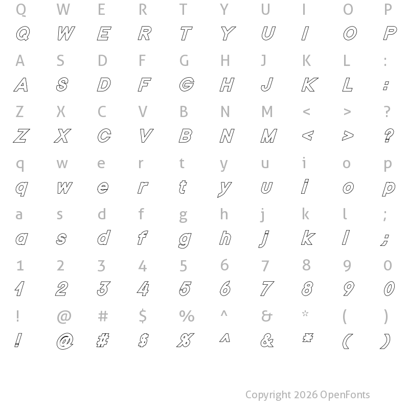 Character Map of Nordica Plus NordicaClassicBkOblOl