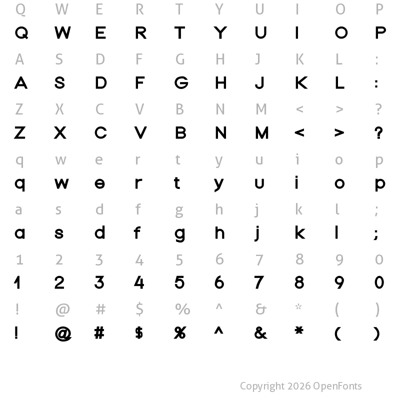 Character Map of Nordica Plus NordicaClassicRgExt