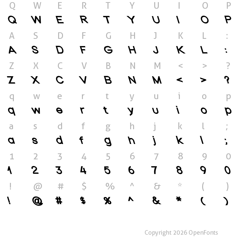 Character Map of Nordica Plus NordicaClassicRgExtOpObl
