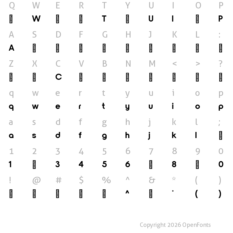 Character Map of NordiquePro-Bold ?