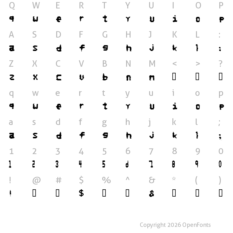 Character Map of NoRefunds Regular
