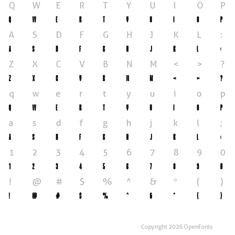 Character Map of Norgate Regular