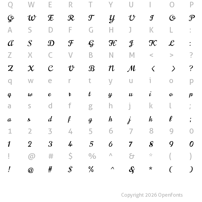 Character Map of Norican Regular