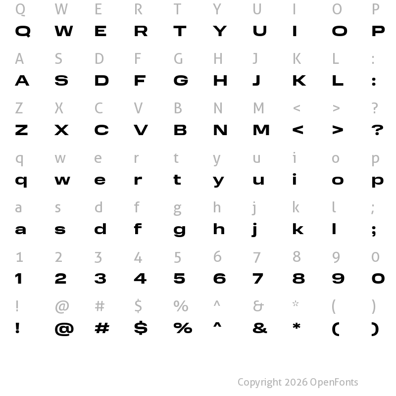 Character Map of Normalidad Extended Bold
