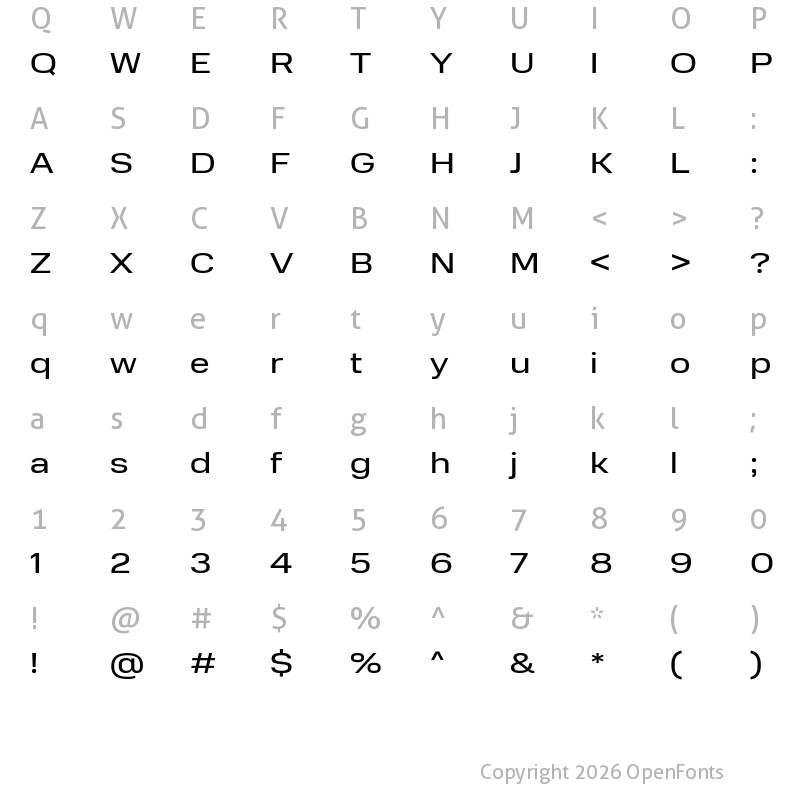 Character Map of Normalidad Wide Regular