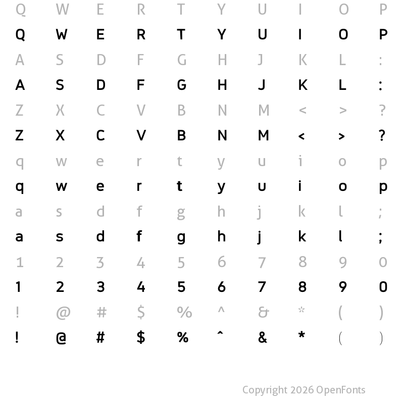 Character Map of Normung Bold