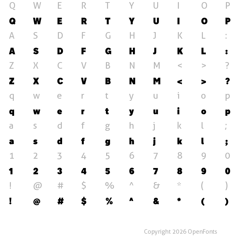 Character Map of Nort Ultra