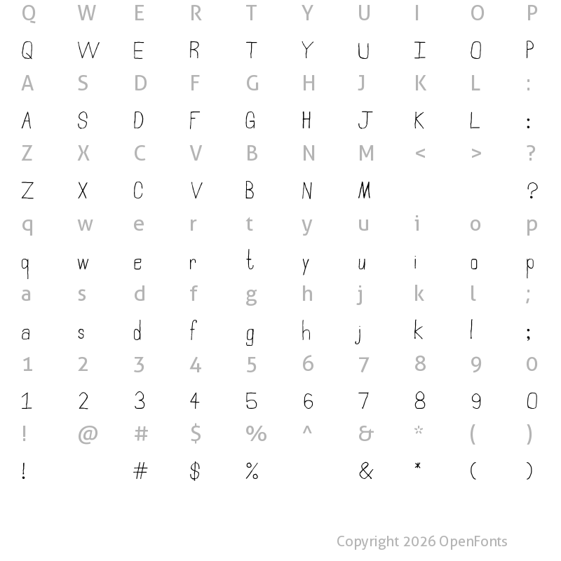 Character Map of Northampton Regular