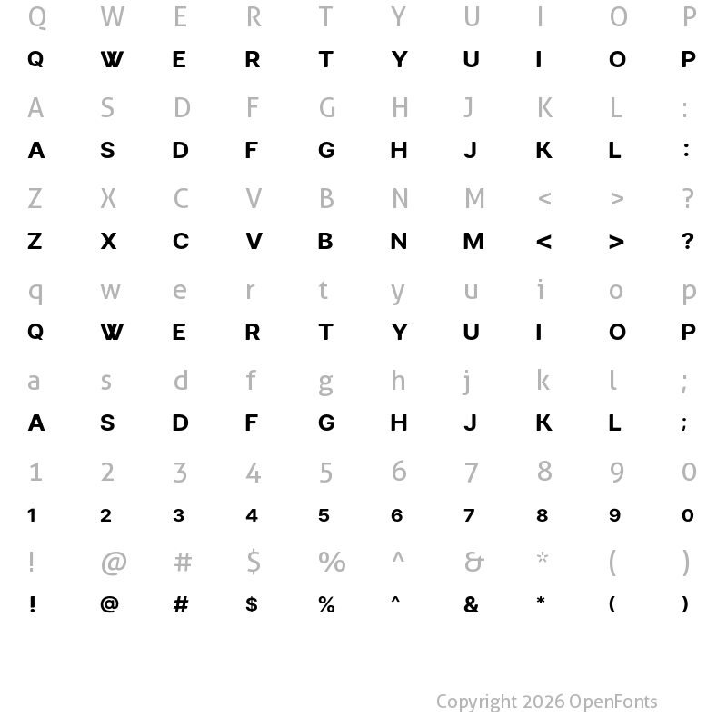 Character Map of Nosan_ Bold