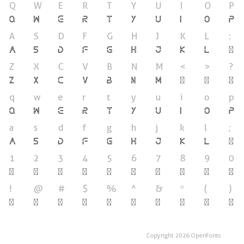 Character Map of NOTHAN DEMO Outline