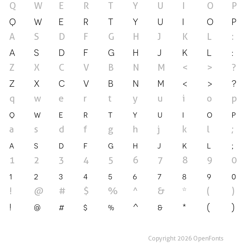 Character Map of Novecento sans Book