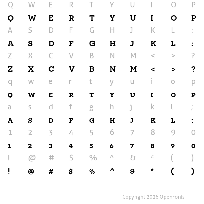Character Map of Novecento slab wide DemiBold