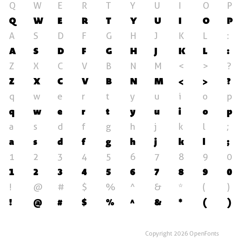 Character Map of Novel Display Cnd Ultra