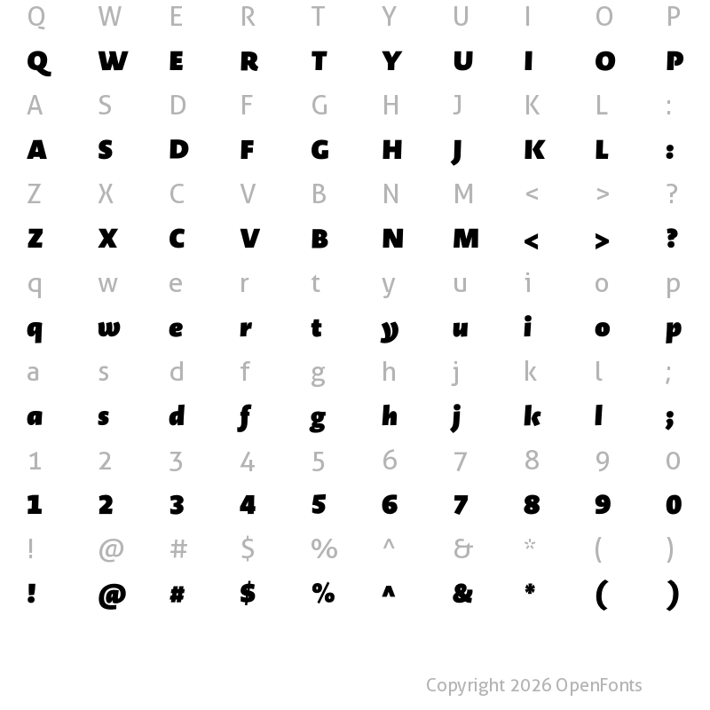 Character Map of Novel Display Ultra It
