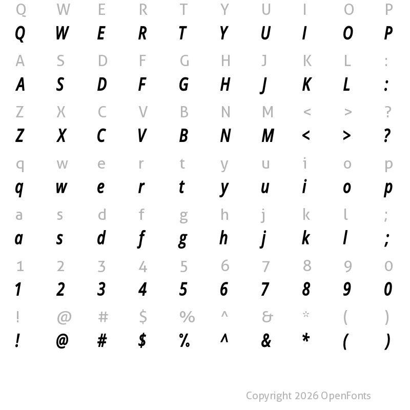 Character Map of Novus-Italic Regular