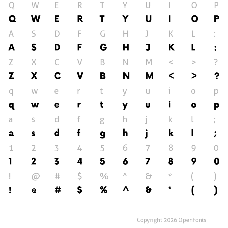 Character Map of Now Alt Black