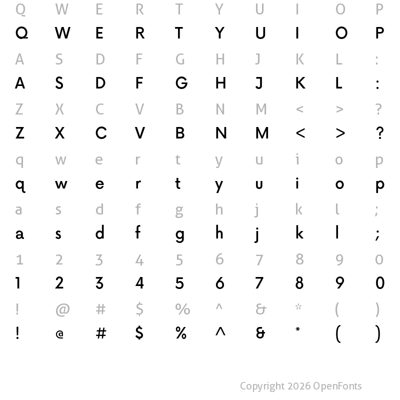 Character Map of Now Alt Medium
