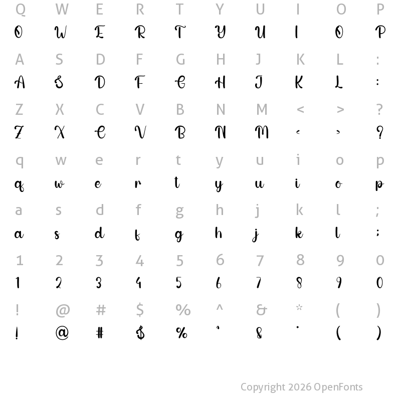 Character Map of Now Simple Regular