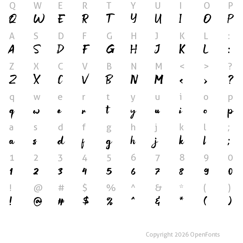 Character Map of NowhereDemo Regular