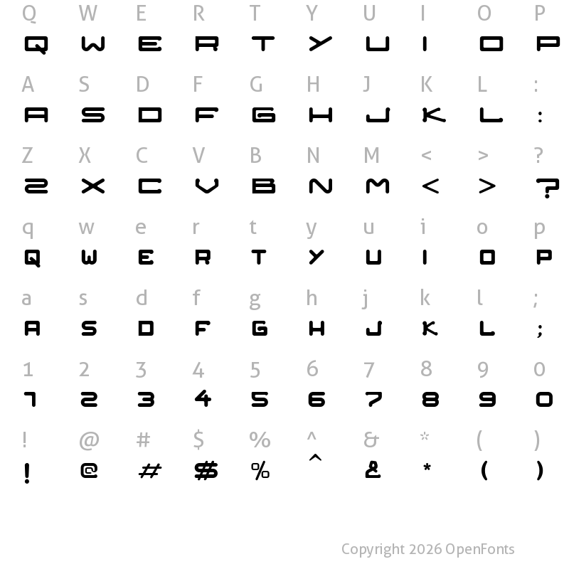 Character Map of NOZSTUDIO Regular