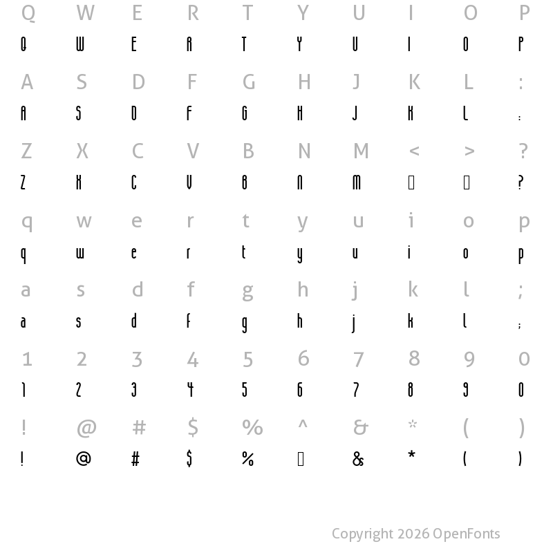 Character Map of Nubrix Grotesk Regular