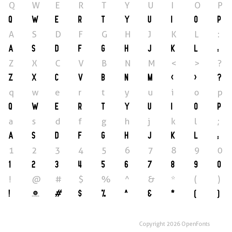 Character Map of Nue Gothic Round Regular