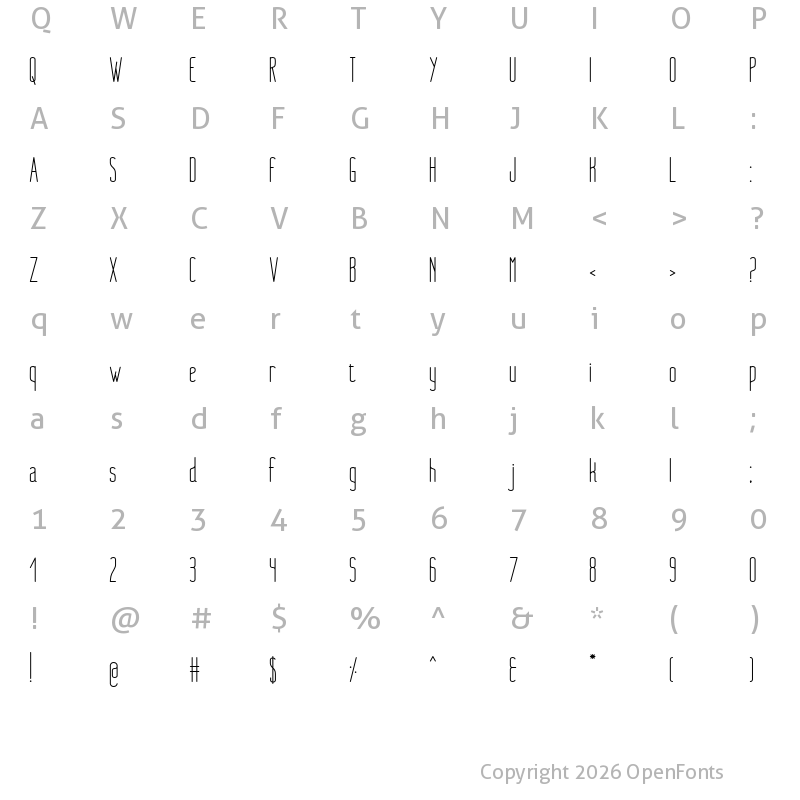 Character Map of Nue Medium Regular