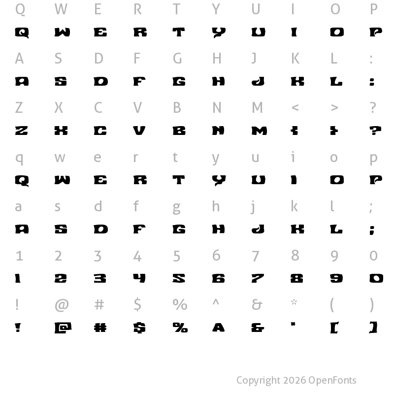 Character Map of Nuevo Passion Expanded Expanded