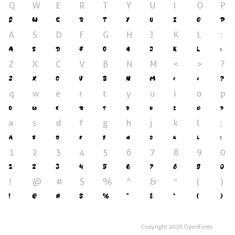Character Map of Nugget Regular