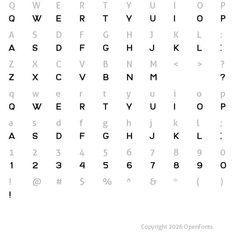 Character Map of Nutty Buddy Regular