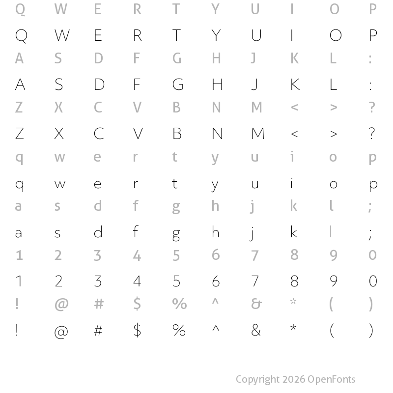 Character Map of Objektiv Mk3 Trial Thin