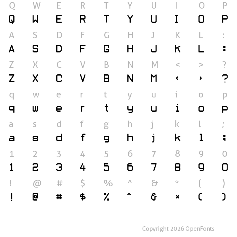 Character Map of Oblivious font Regular