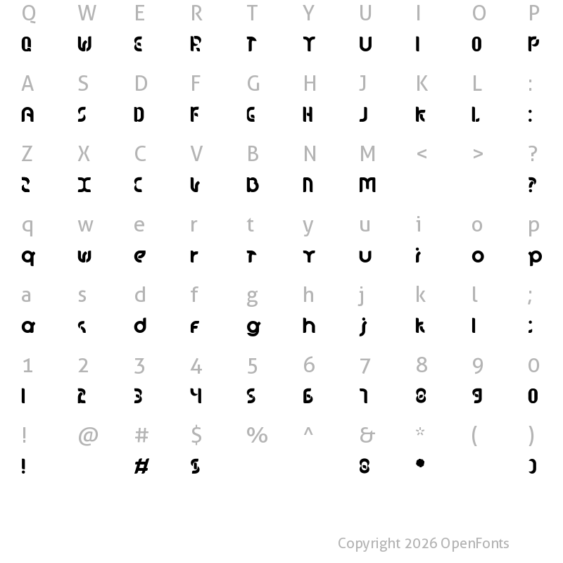 Character Map of oblong Regular