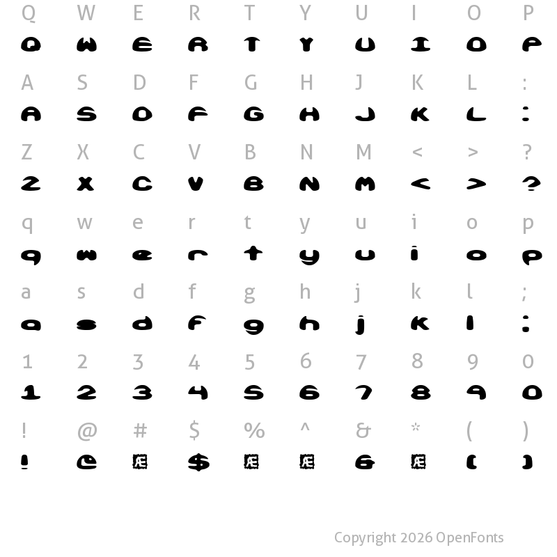Character Map of Obloquy Solid (BRK) Regular