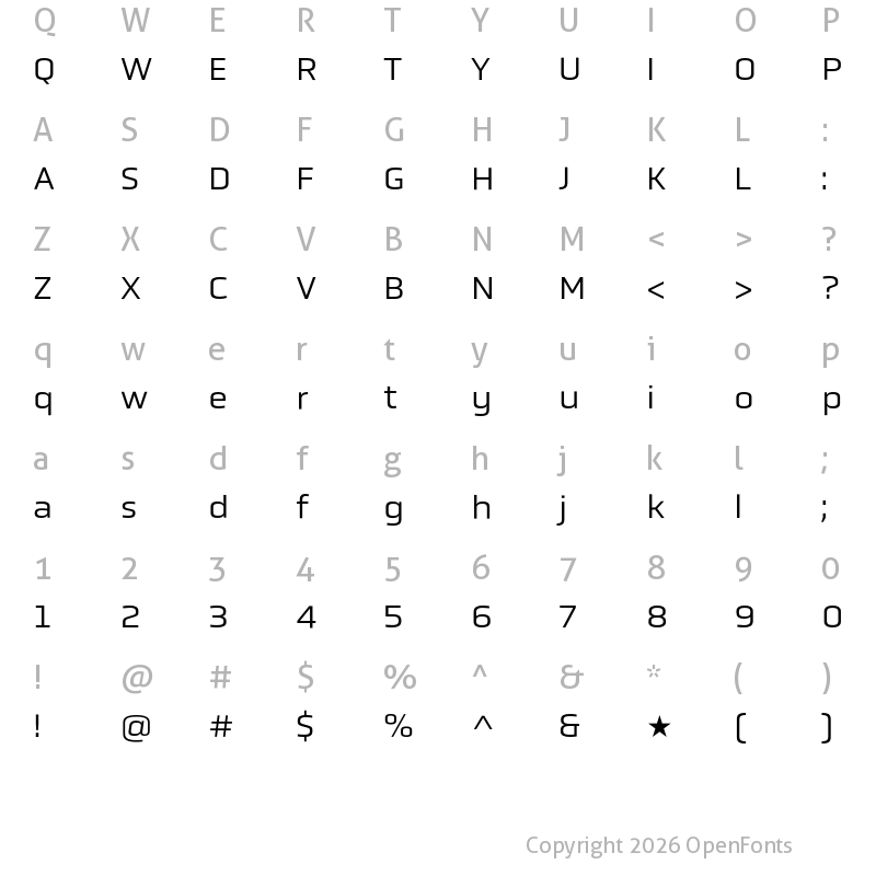 Character Map of Obvia Wide Book