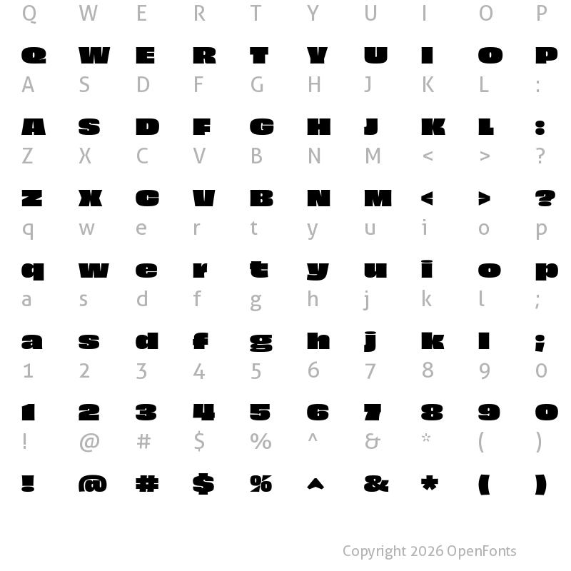 Character Map of Obviously Wide Super