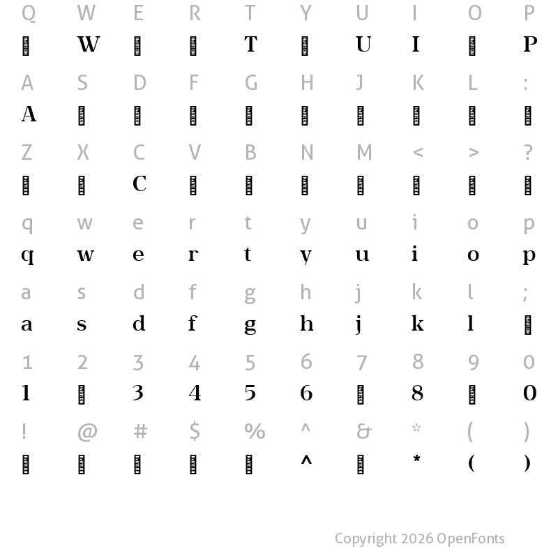 Character Map of -OCBartok-Bold ?