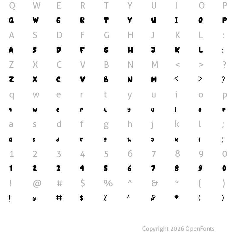 Character Map of Oceans World Regular