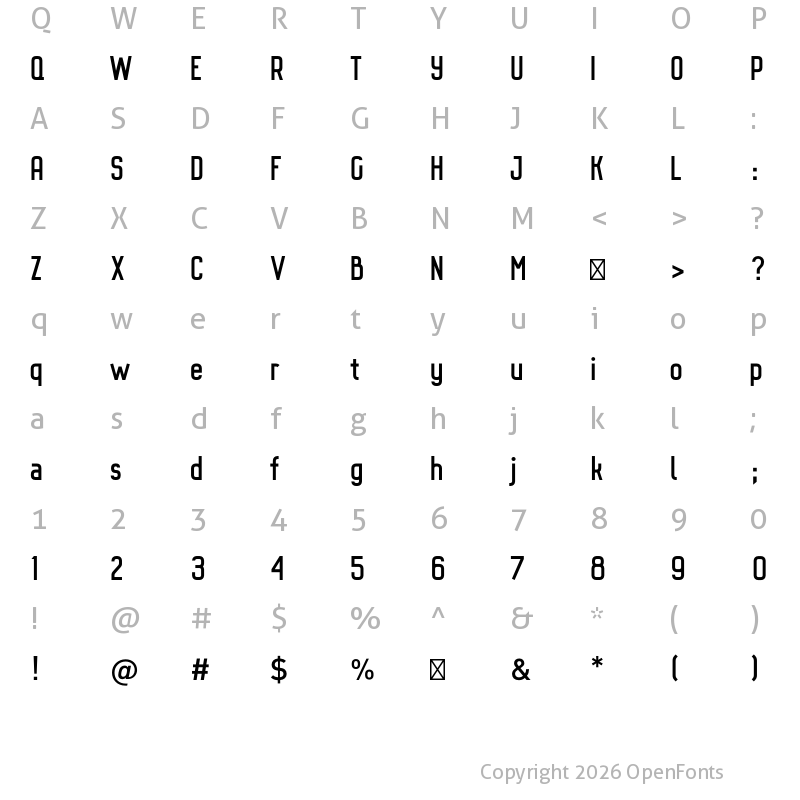 Character Map of Octanis Sans