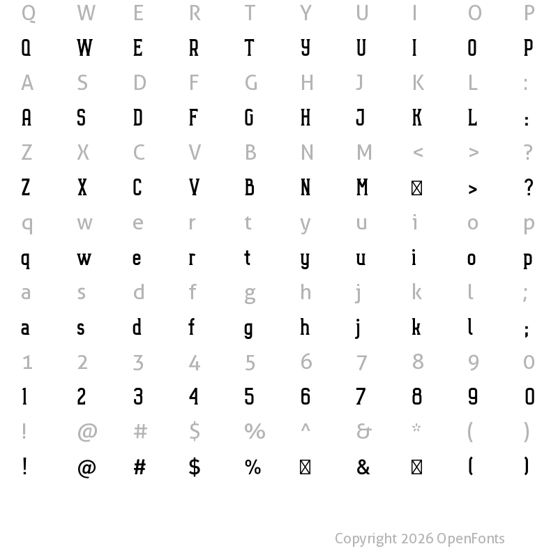 Character Map of Octanis Serif