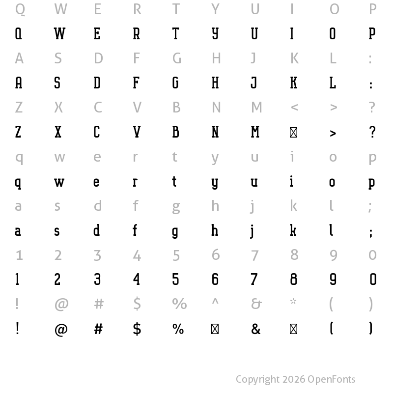 Character Map of Octanis Slab